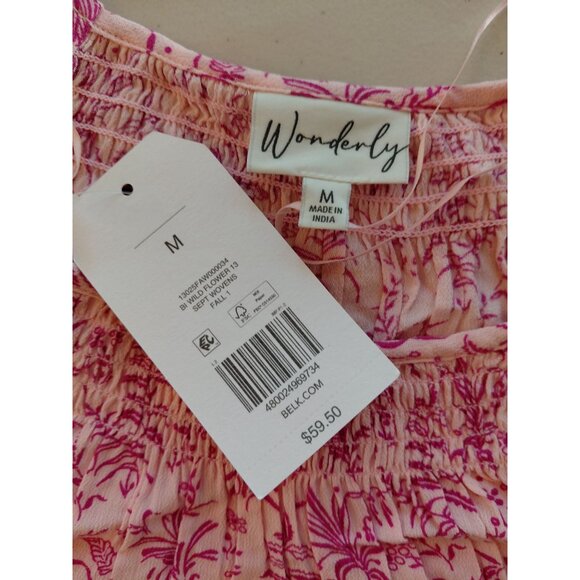 Wonderly Womens Pink Floral Blouse Size M - Picture 5 of 7